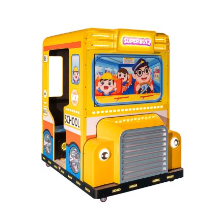 Super School Bus Kiddie Rides Coin Operated Swing Arcade Game Machine for Kids in Game Centers and Theme Parks