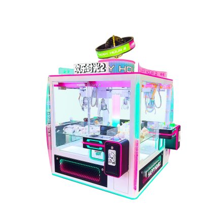 Commercial Coin-Operated Happy Hour Gift Machine 4 People Claw Crane & Candy Catcher for Bars & Social Gatherings