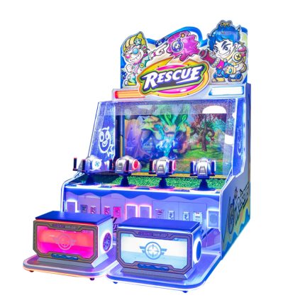 Coin Operated Kids Water Shooting Gun Arcade Machine for Amusement Park Water 4 Player Rescue Water Shooting Machine Game