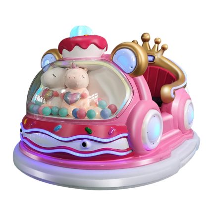 Fun Electric Bumper Cars Ride in an Electric Toy Car at a Children'S Amusement Park