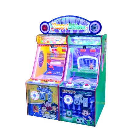 2 Player Happy Athletes Token Coin Pusher Kids Indoor Lottery Game Machine for Game Centers 220V Amusement Arcade Games
